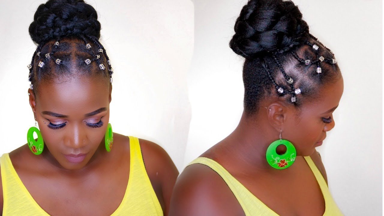 NATURAL HAIR PROTECTIVE HAIR STYLE WITH BUN | 4C HAIR