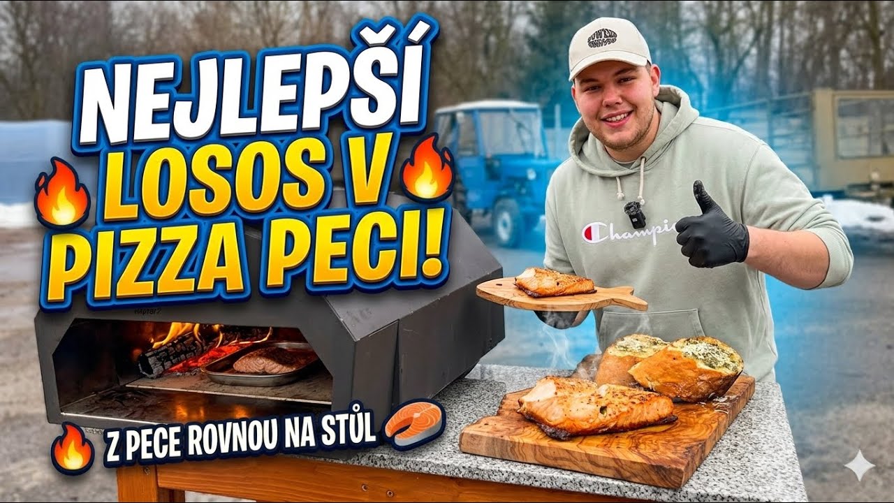 Losos na ohni v pizza peci – jednoduchý, ale brutální