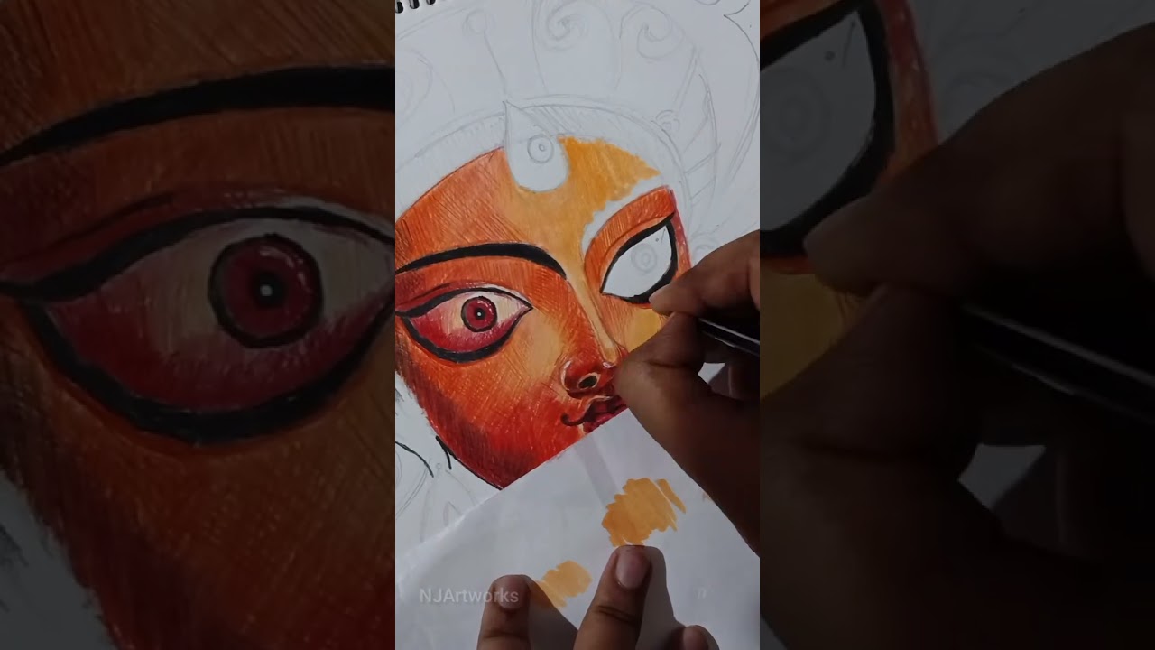 Durga Maa Drawing Step By Step Tutorial🥰