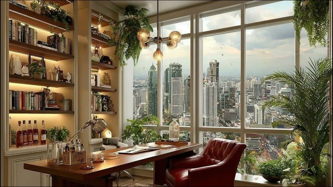 Warm Christmas Atmosphere 🎅 Elegant London Loft with Holiday Jazz Piano & Snowy Window Views