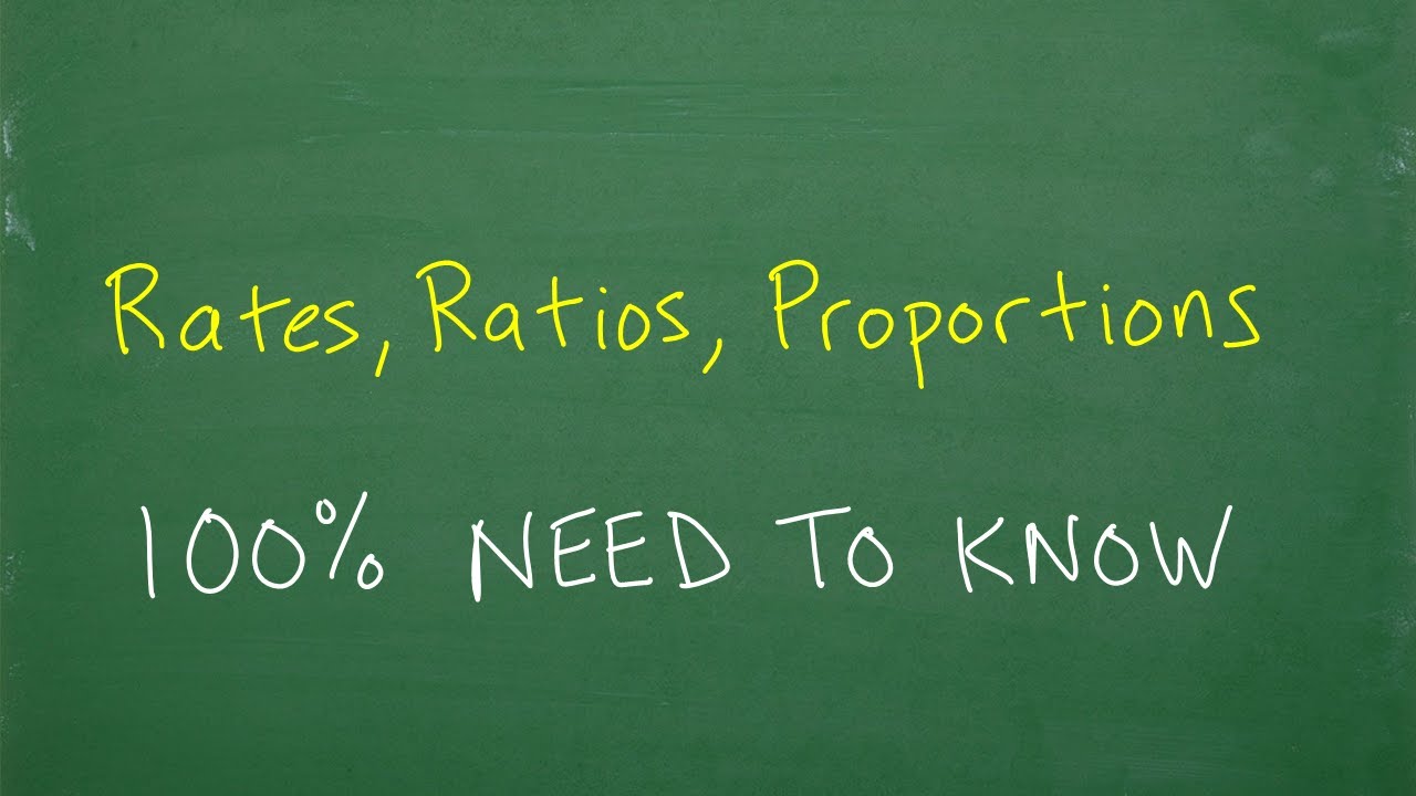100% of Math Students Need to UNDERSTAND! Rates, Ratios and Proportions