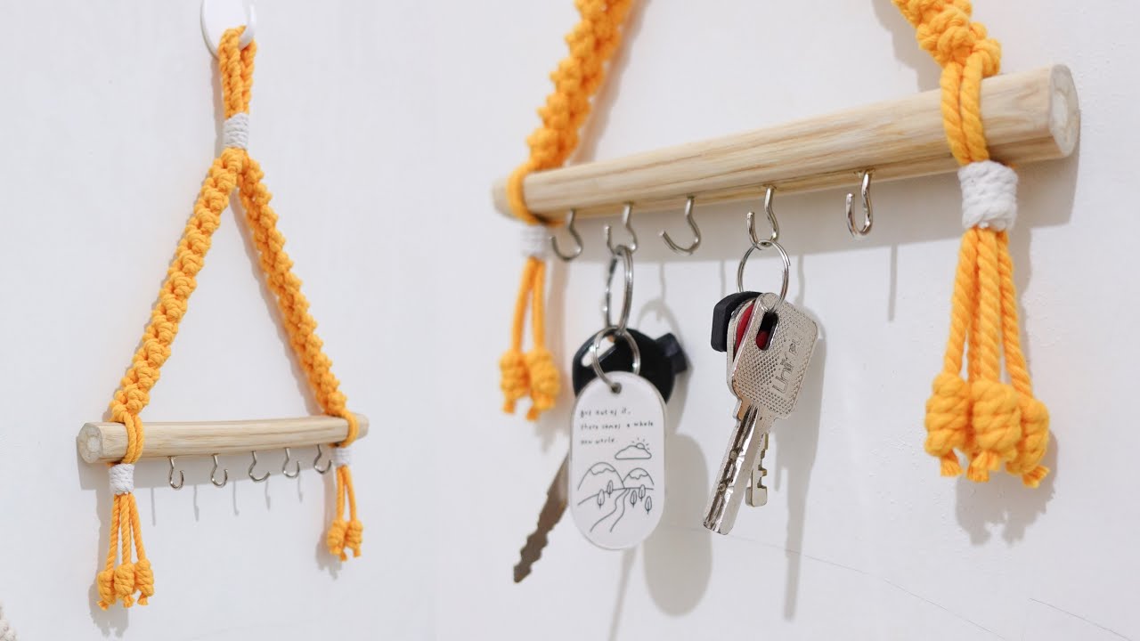 Macrame Key Holder | Macrame Jewelry Holder | Macrame Entrance Organizer Wall Hanging Key Chain