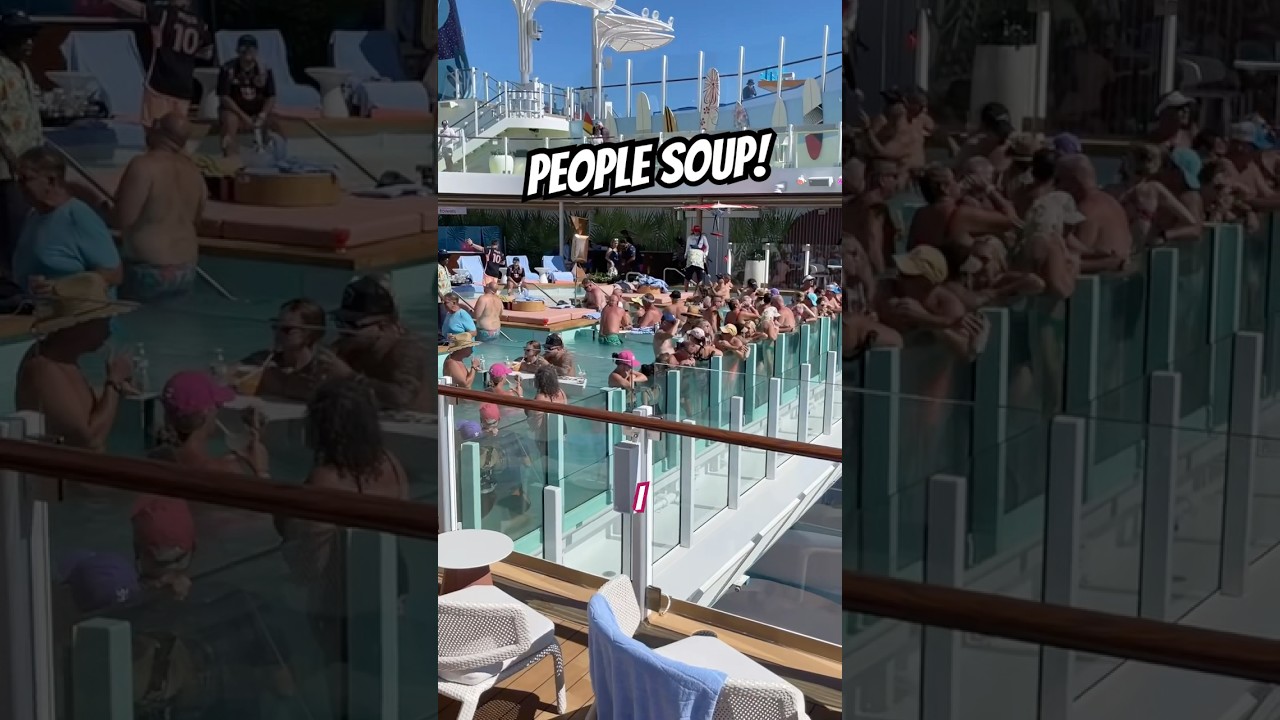 Переполненный бассейн только для взрослых на лайнере Royal Caribbean Star of the Seas #шорты #кру...