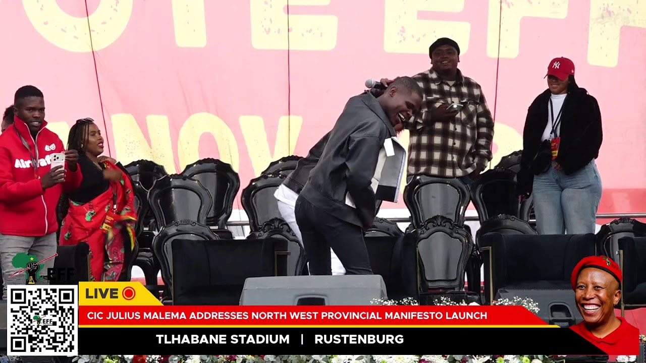 President Julius Malema addressing the North West Provincial Manifesto Rally