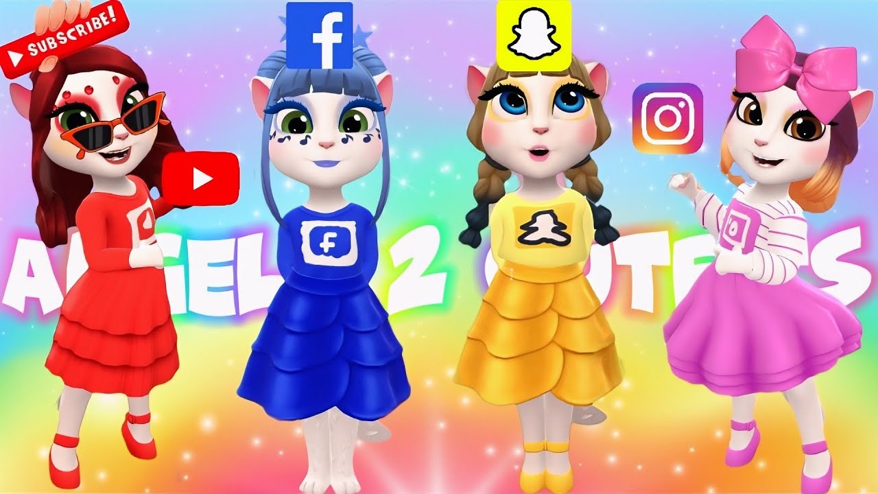 My talking Angela'm 2 😻 Social Media  Instagram, Facebook, YouTube , Snapchat