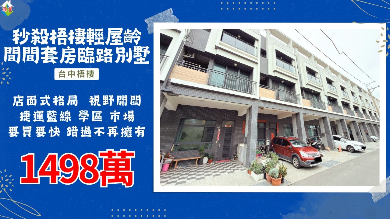[線上賞屋] 秒殺梧棲輕屋齡間間套房臨路別墅│台中梧棲