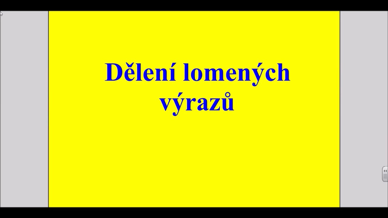 Dělení lomených výrazů