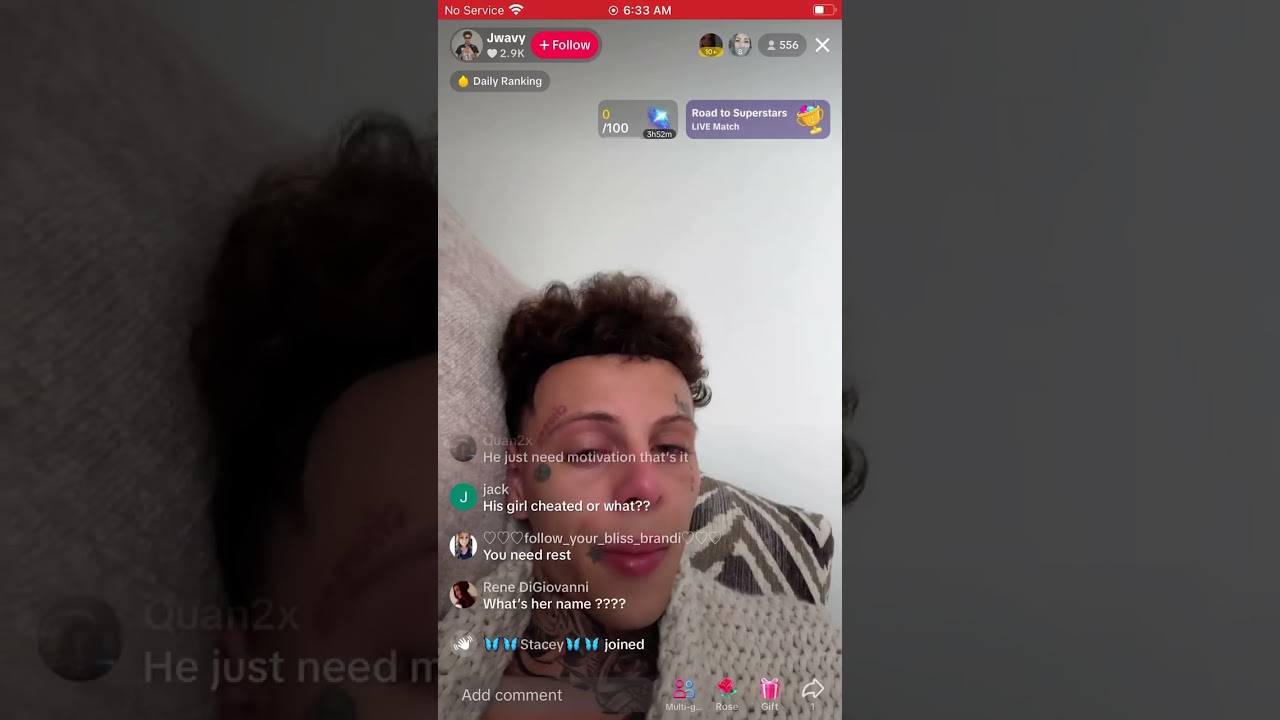 Jwavy crying on live