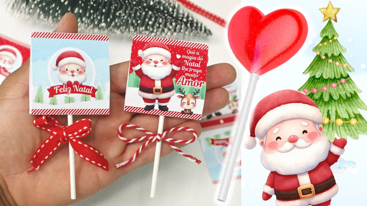 FÁCIL | Capinha Personalizada Para Pirulito | Natal