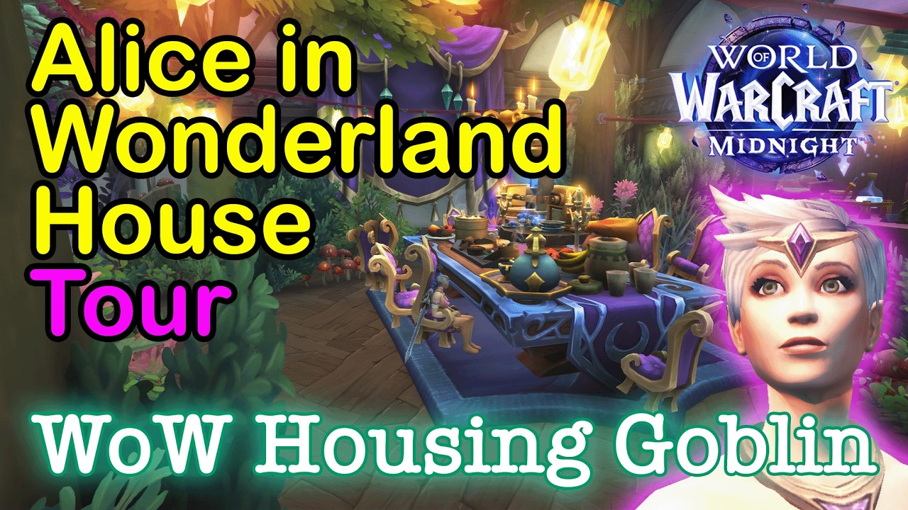 WoW Player Housing Tour | Alice in Wonderland Themed Complete Tour with Narration
