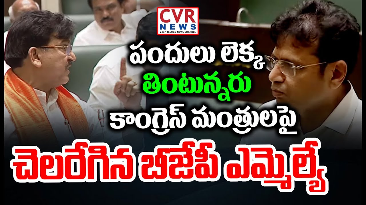 పందులు లెక్క తింటున్నరు..కాంగ్రెస్ మంత్రులపై చెలరేగిన బీజేపీ ఎమ్మెల్యే | BJP MLA Fire Comments | CVR