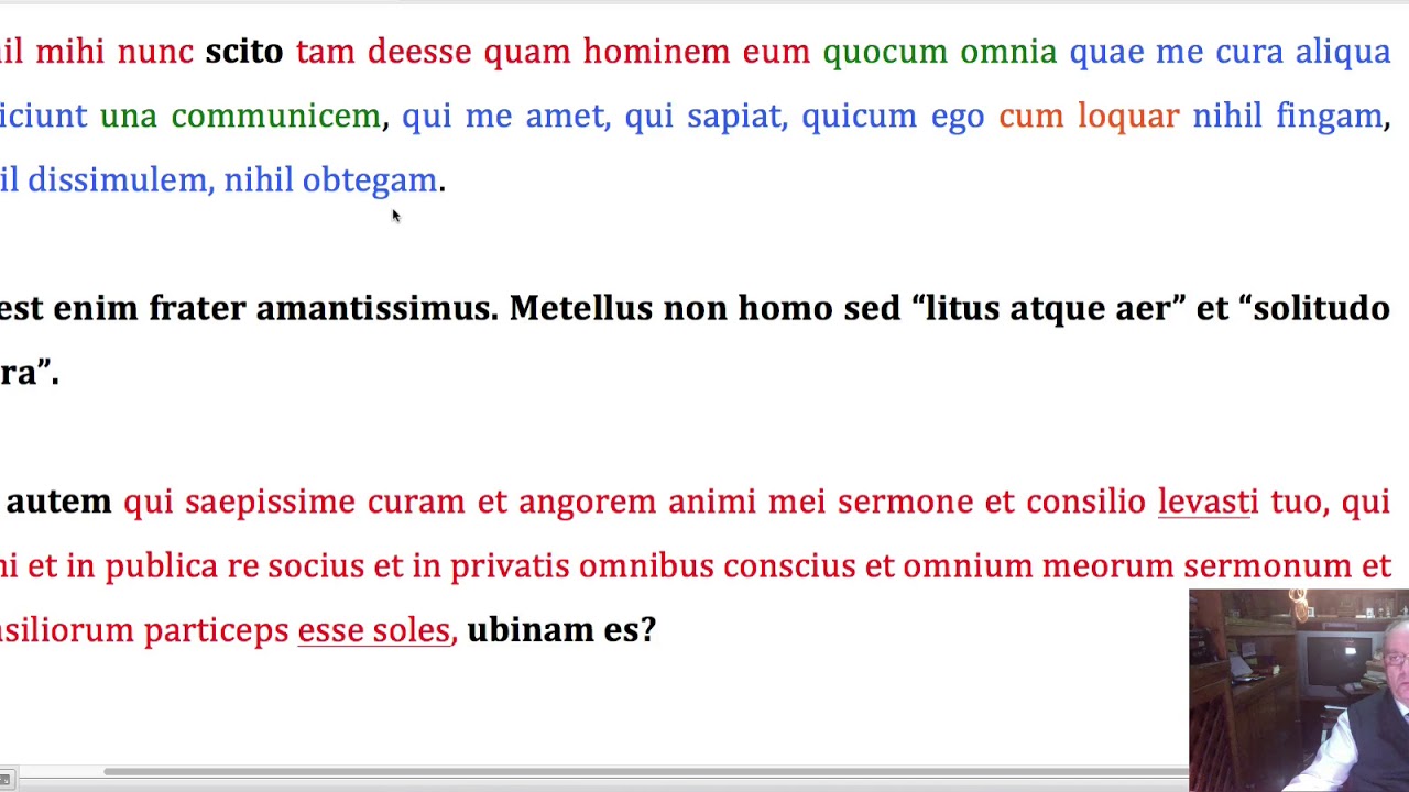 Epistula ad Atticum 1  18  1, Cicerone:  Cicerone cerca la parola consolatrice di un amico