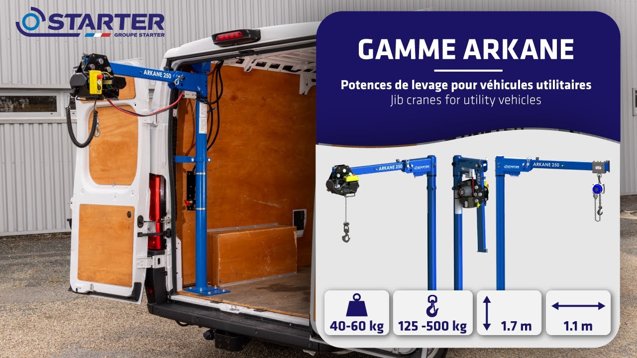 [STARTER] ARKANE : Gamme de potences pour v&eacute;hicules utilitaires | Jib-cranes for utility vehicles