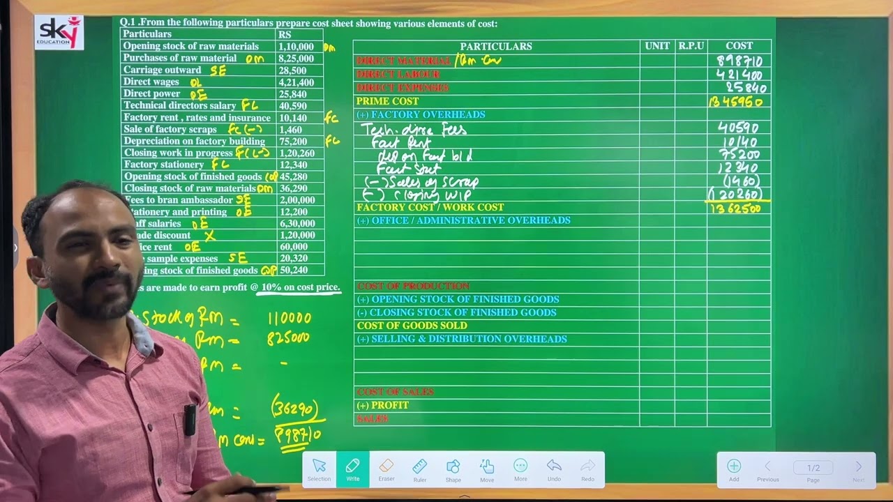 #3 TYBCOM, SYBAF, SYBMS | COST ACCOUNTING | COST SHEET |SEM 3, SEM 5|MUMBAI UNIVERSITY|SIRAJ SHAIKH