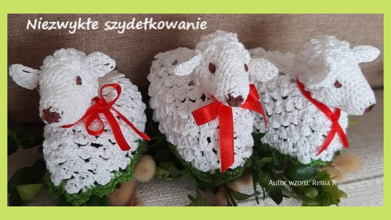Baranek wielkanocny 7cm, szydełko . Author Renia K.  Easter lamb crochet tutorial