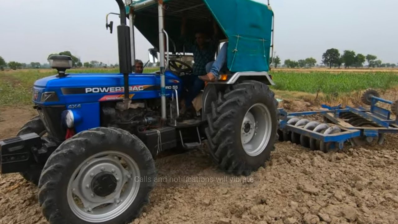 नाम का ही डीजल सेवर है या काम का भी Powertrac EURO 55 NEXT tractor 2021 model mileage test in harrow
