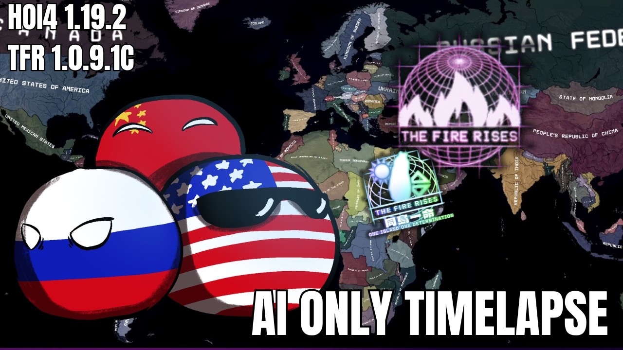Hoi4 The Fire Rises (TFR) AI Only Timelapse - No Gamerules Timelapse