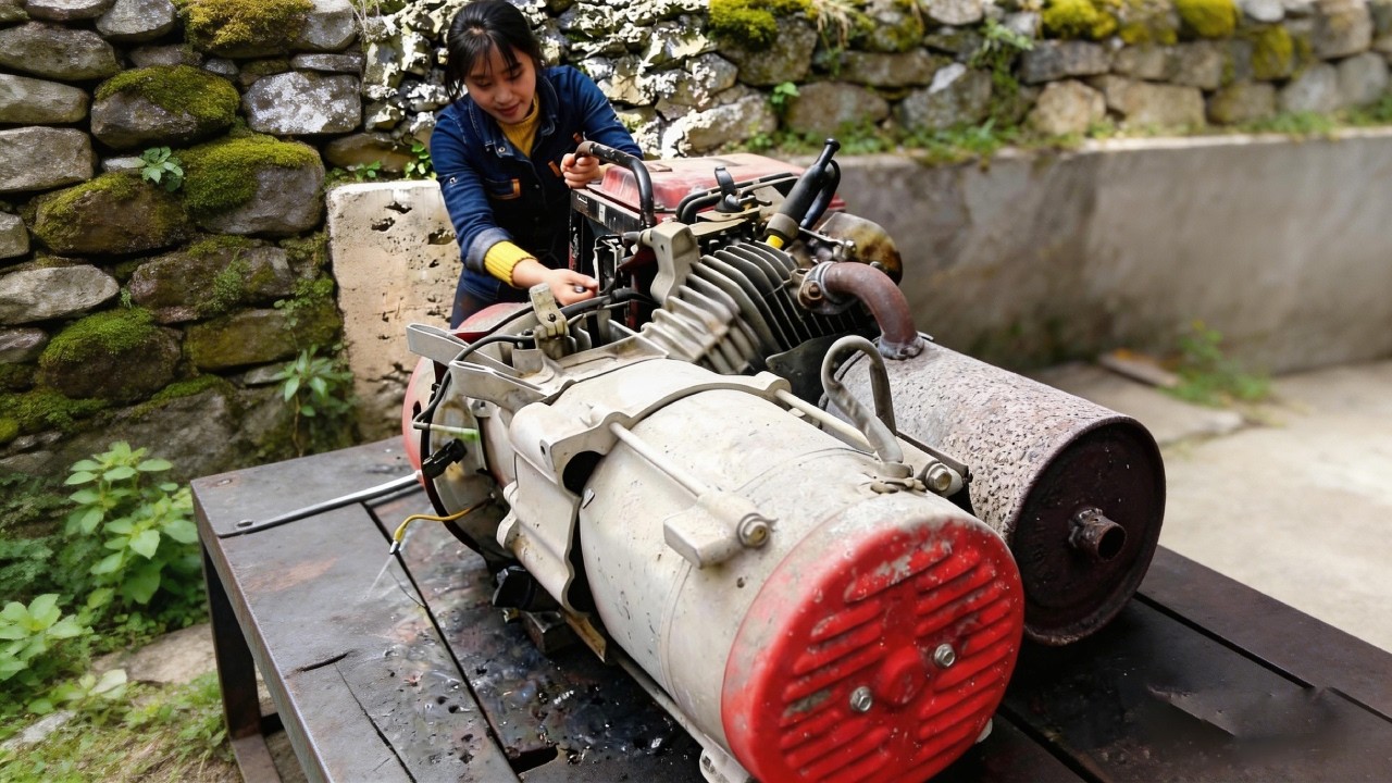 A Genius Girl Helps Repair A 3kw Generator; A Fantastic Compilation Video Of The Repair Work!