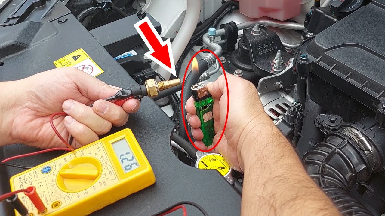 Prueba el SENSOR DE TEMPERATURA con encendedor y mult&iacute;metro