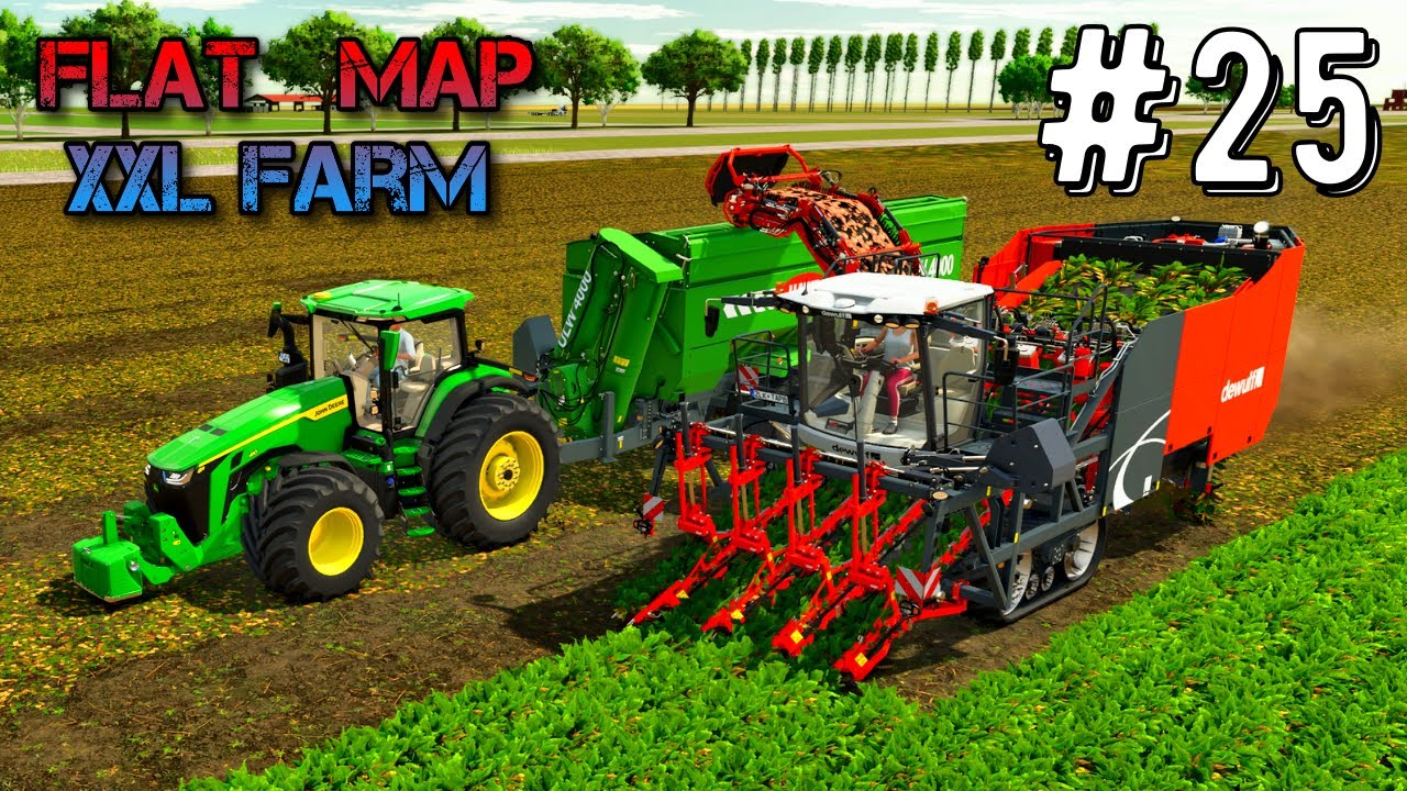 Farming Simulator 25: Плоская карта (XXL) Таймлапс, эпизод #25: Мегаферма, геймплей FS25