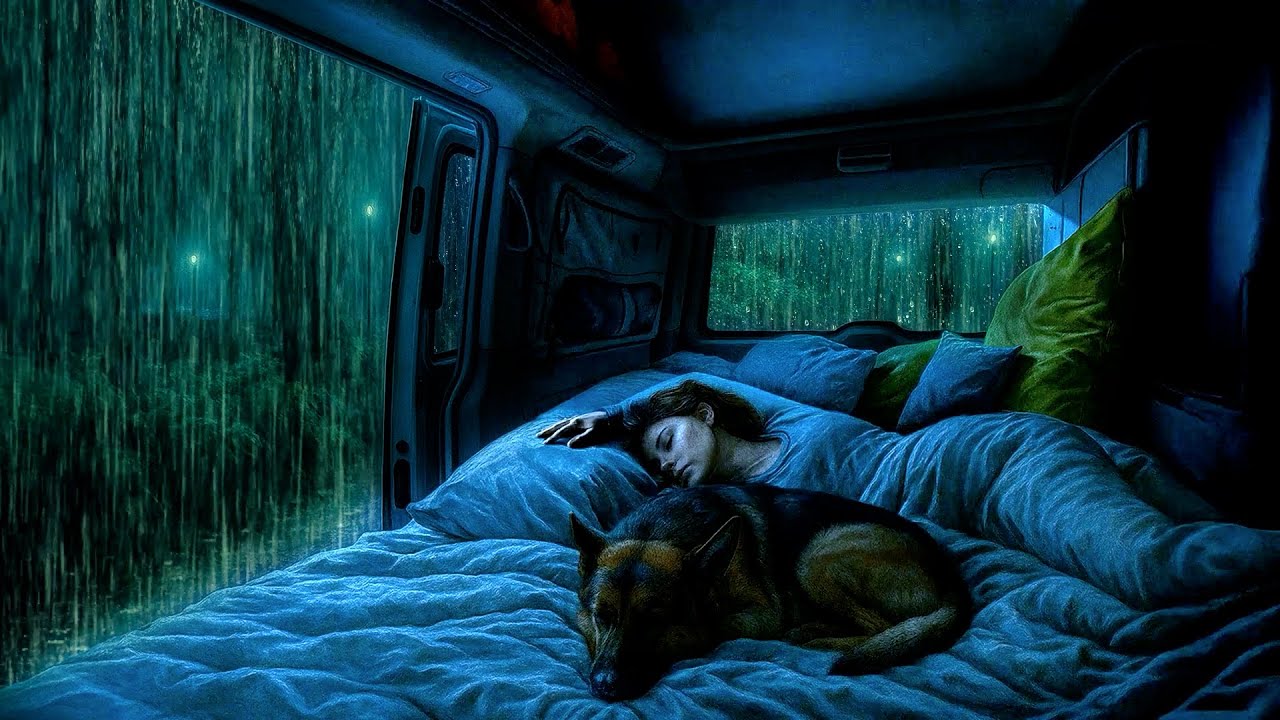 Засыпайте быстро под звуки дождя и грома в уютной машине 🌙 Естественный белый шум