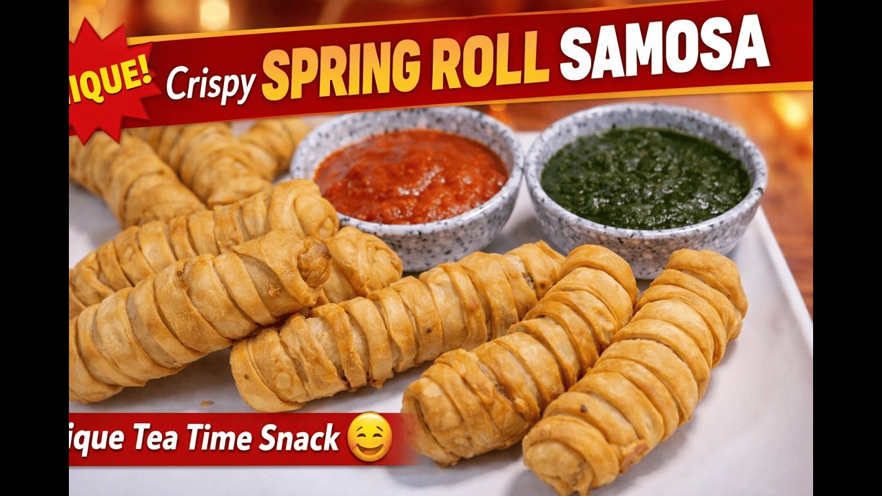 Crispy Spring Roll Samosa Recipe | Unique Tea Time Snack 🤤