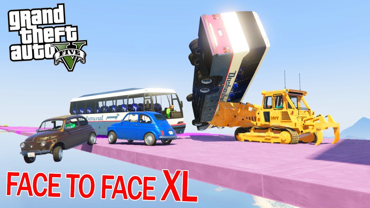 XL BULLDOZER FACE to FACE met 12 MAN! - GTA V