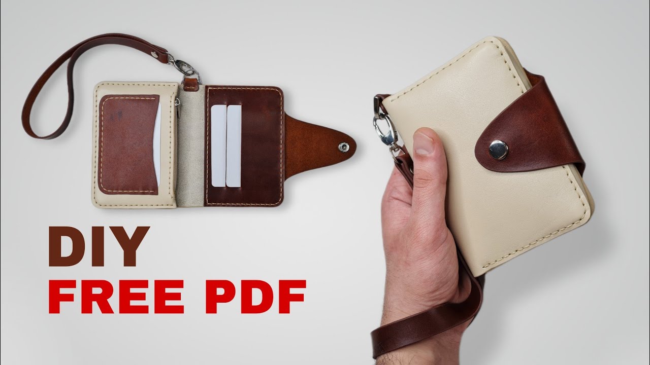 FREE PDF download ⭕FANS😊Leather Midsize Wallet⭕Tutorial Video⭕آموزش و الگوی کیف پول چرم
