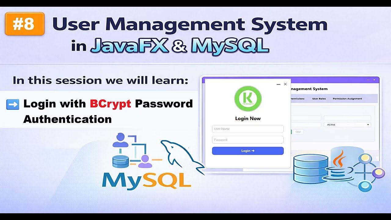 Часть 8 | Система управления пользователями в JavaFX и MySQL | Вход с использованием аутентификац...