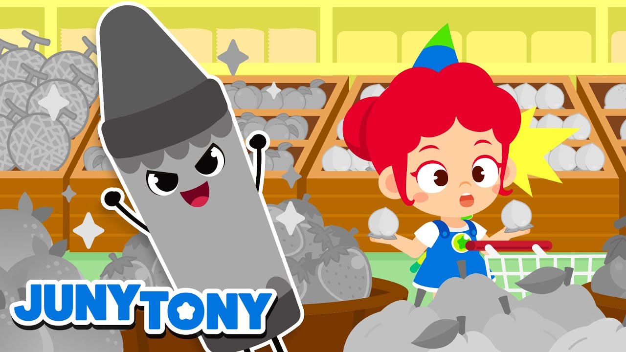 Giz Cinza Malvado vs Frutas e Vegetais 🍎🥦 | Mundo Colorido | M&uacute;sica Infantil | JunyTony Portugu&ecirc;s