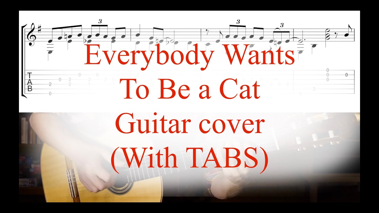 Aristocats, Everybody Wants To Be a Cat - Guitar cover (With TABS)