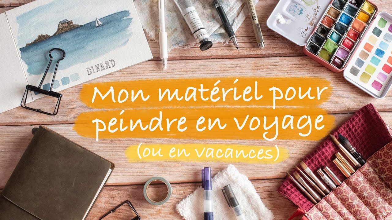 Mon matériel pour peindre en voyage ou en vacances. 🎨🌿 #watercolor #artmaterials