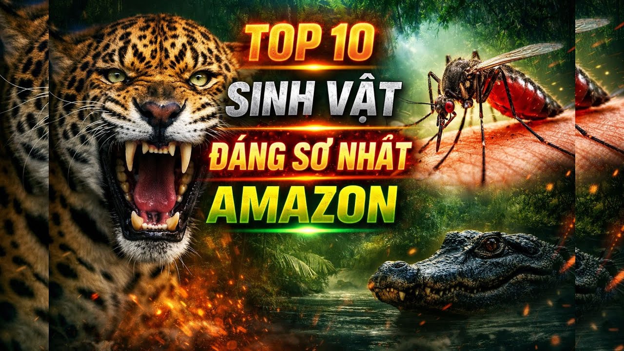 TOP 10 SINH VẬT ĐÁNG SỢ NHẤT AMAZON | MUỖI NGUY HIỂM HƠN BÁO & TRĂN KHỔNG LỒ