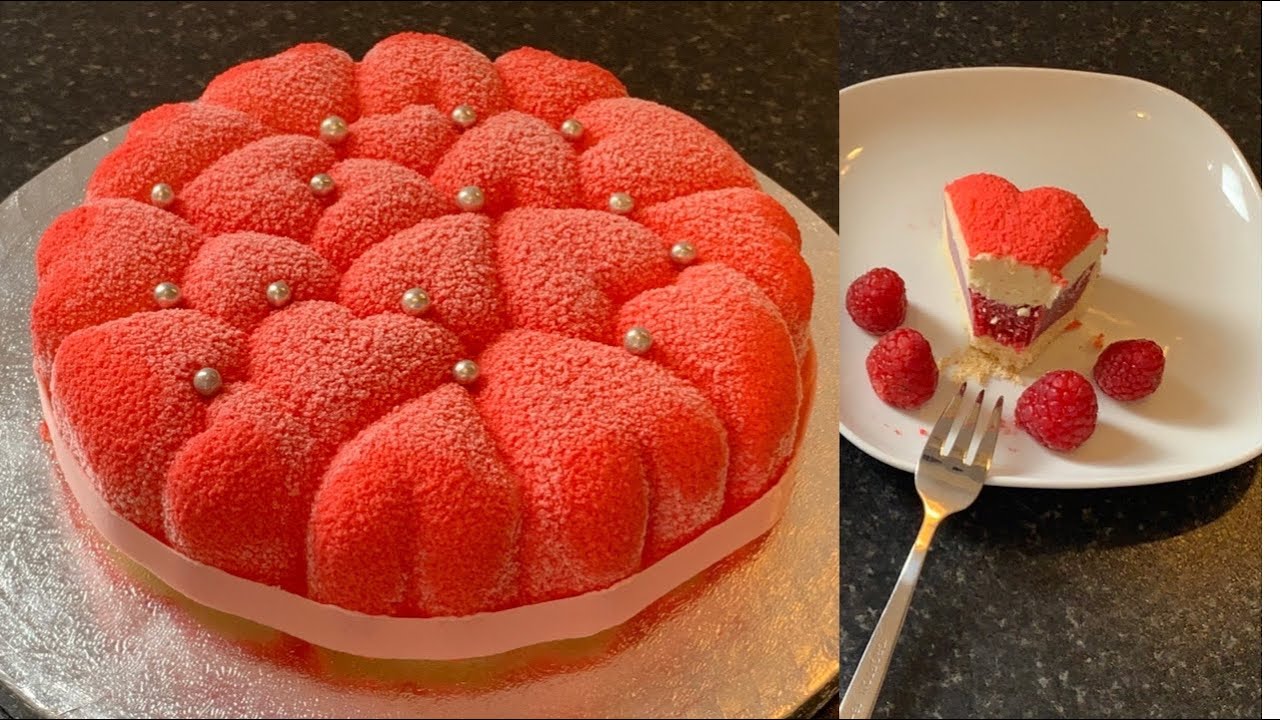 CHOCOLATE  RASPBERRY CAKE / 3D ENTREMET CAKE, RED VELVET EFFECT / DESSERTFOOD