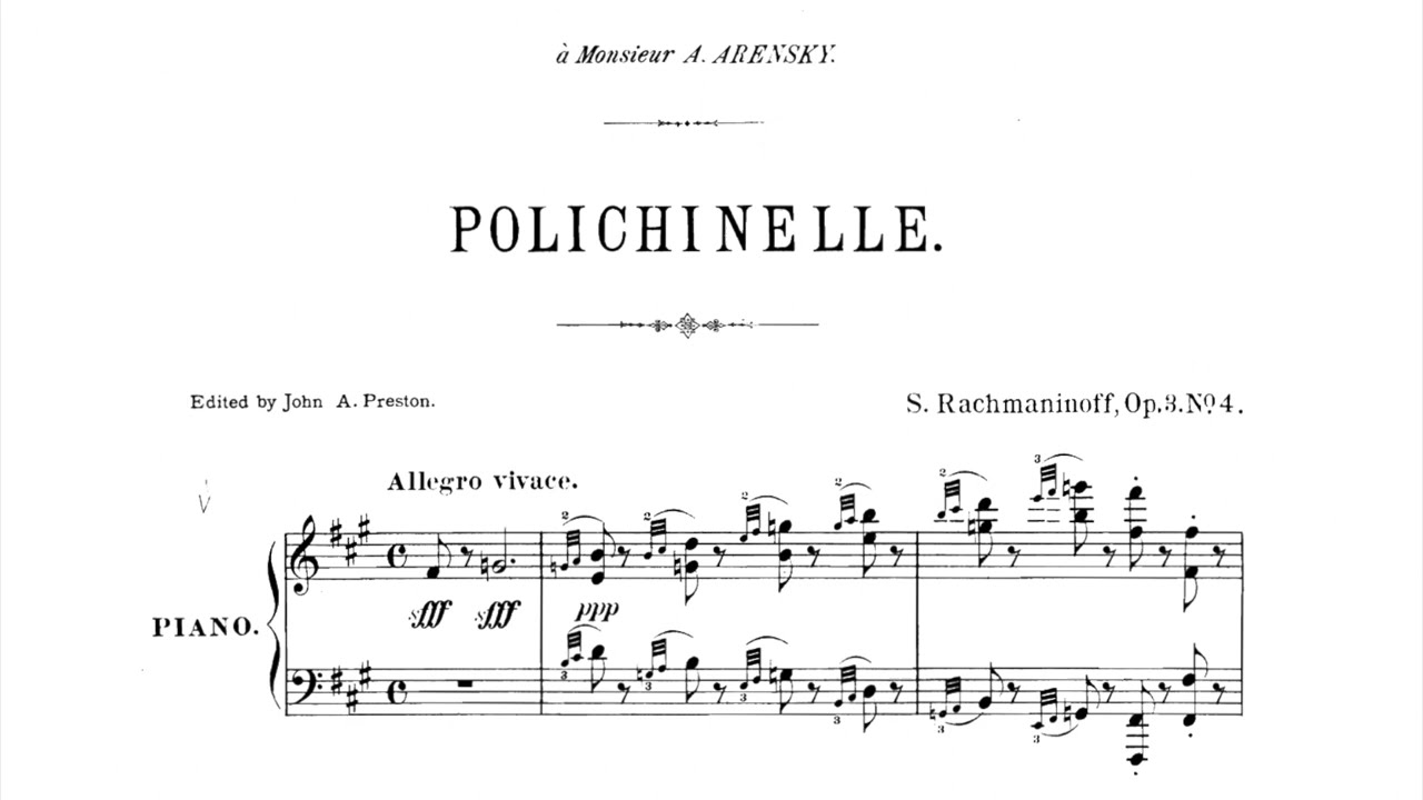 Rachmaninoff plays Rachmaninoff - Polichinelle in F-Sharp Minor, Op. 3, No. 4