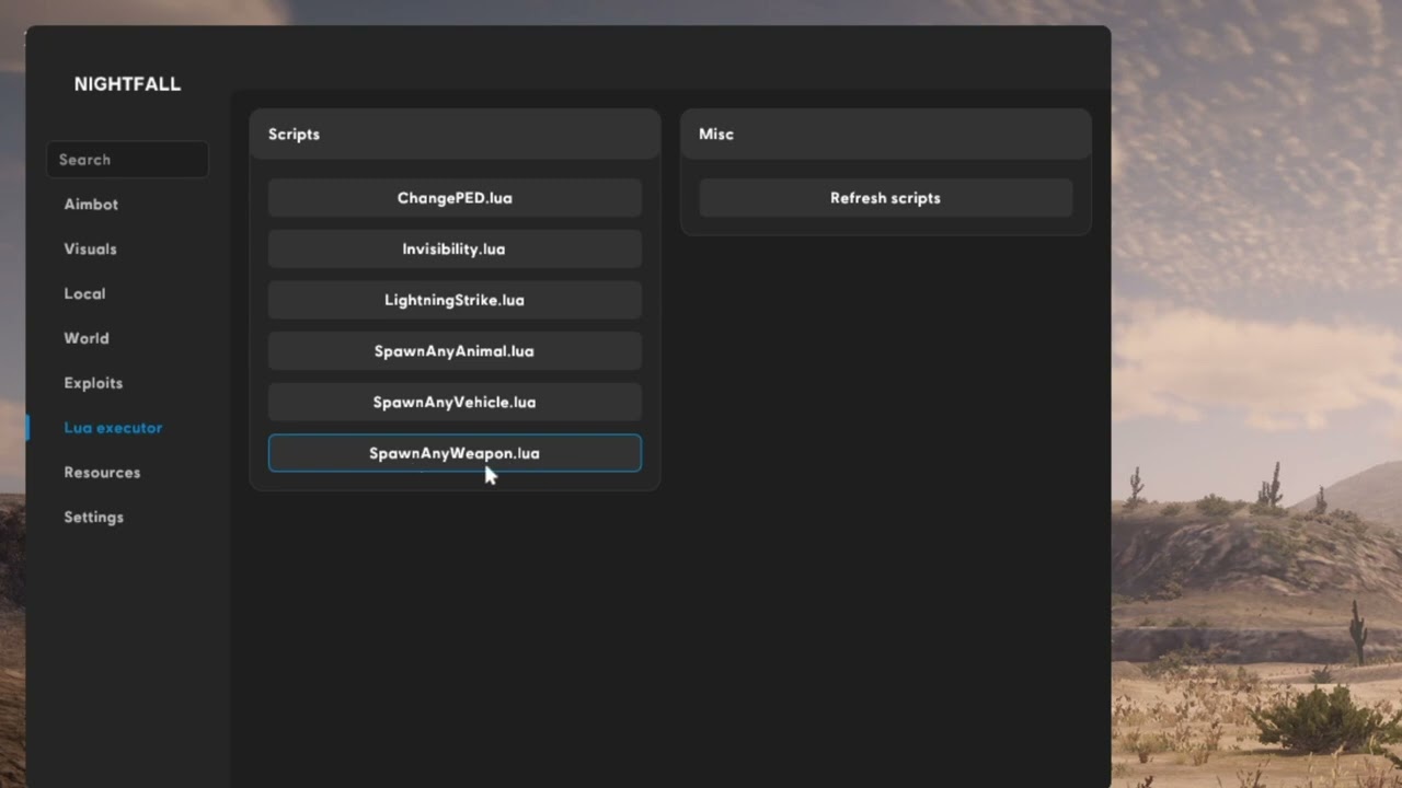 RedM Cheat MONEY/ANIMAL/GUN SPAWN