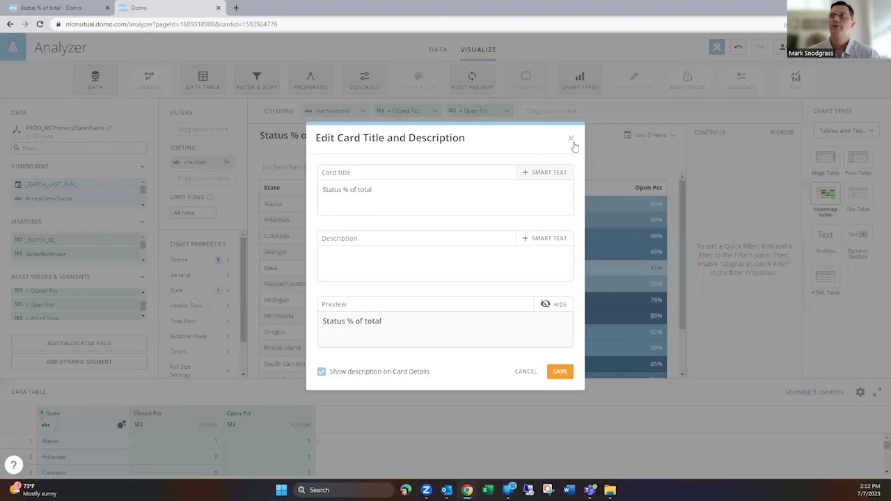 Calculating Percent Of Totals and Subtotals in Domo
