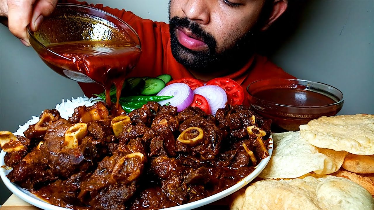 Bhuna Mutton | Mutton Bhuna Gosht With Rice Eating Video||#HungryPiran