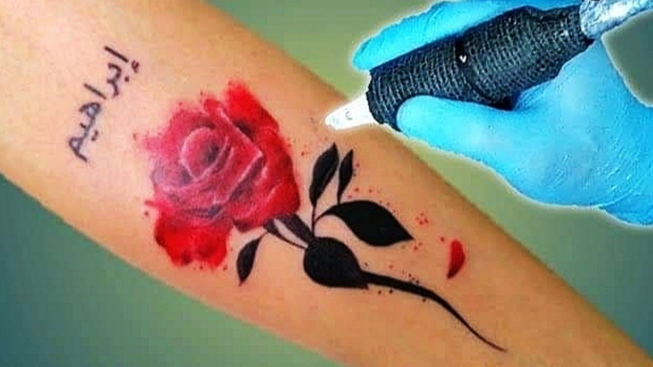 HOW TO TATTOO RED ROSE / TIME LAPSE BY VHODIC BRUNO