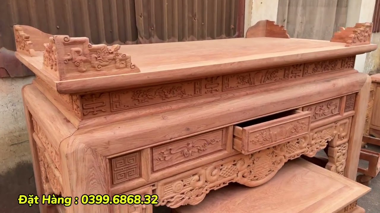 Báo Giá Chiếc Án Gian Phòng Thờ Hàng Đặt Theo Yêu Cầu Gỗ Hương Đá 