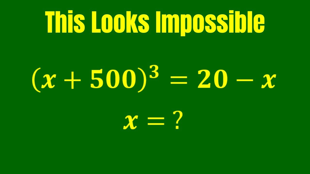 Maths Olympiad Problem | Solve for x | Algebra