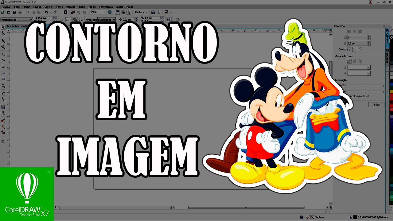 Efeito contorno em imagem Corel Draw tutorial