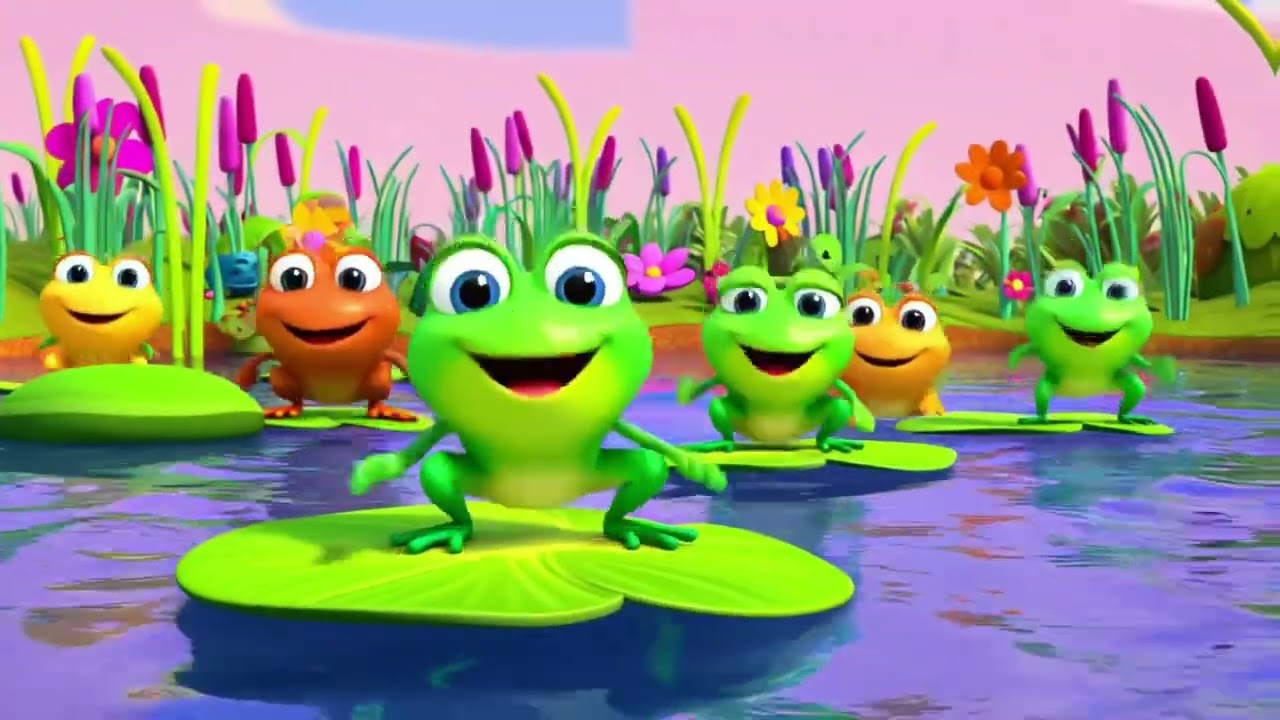🐸Frogs&rsquo; song💦🎶Children's songs 🎵#KidsSongs #ParrotSong #ChildrensMusic #SongsForKids