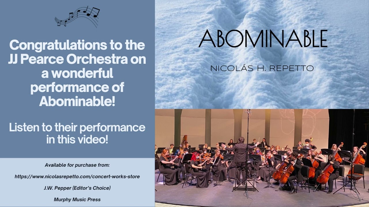 JJ Pearce Orchestra performs “Abominable” by Nicolas Repetto