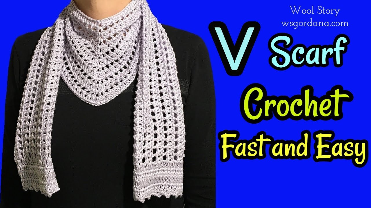Crochet Triangle Shawl – V Scarf (Heklani V šal)