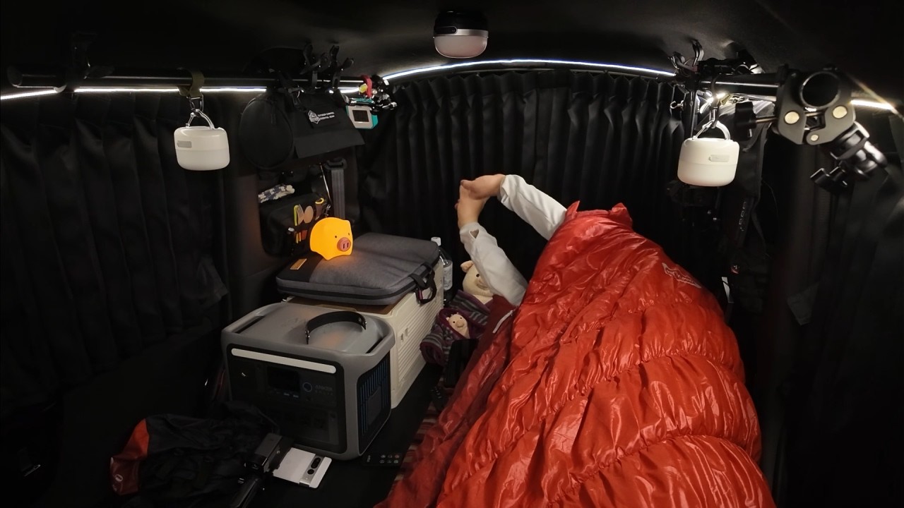 [Автомобильный кемпинг в одиночку] Самодельный K-Car с видом на восход солнца над океаном | ASMR