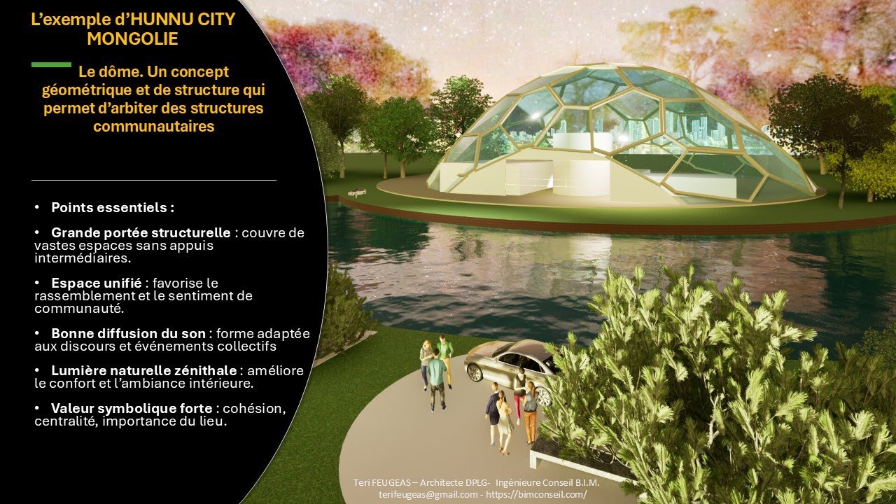 Le   DÔME- Conception du modèle sur Revit 2026- L’exemple d’HUNNU CITY-  MONGOLIE- 26 01 2026