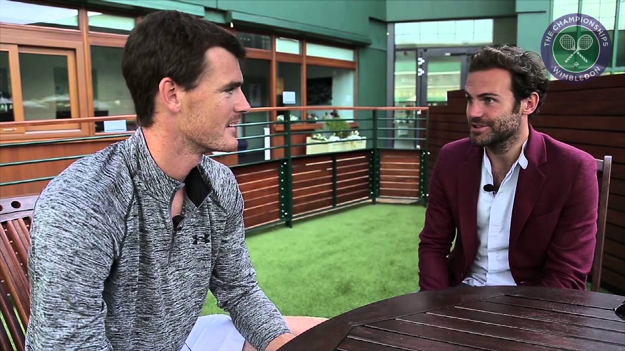 Juan Mata, David de Gea and Ander Herrera meet Roger Federer and Jamie Murray