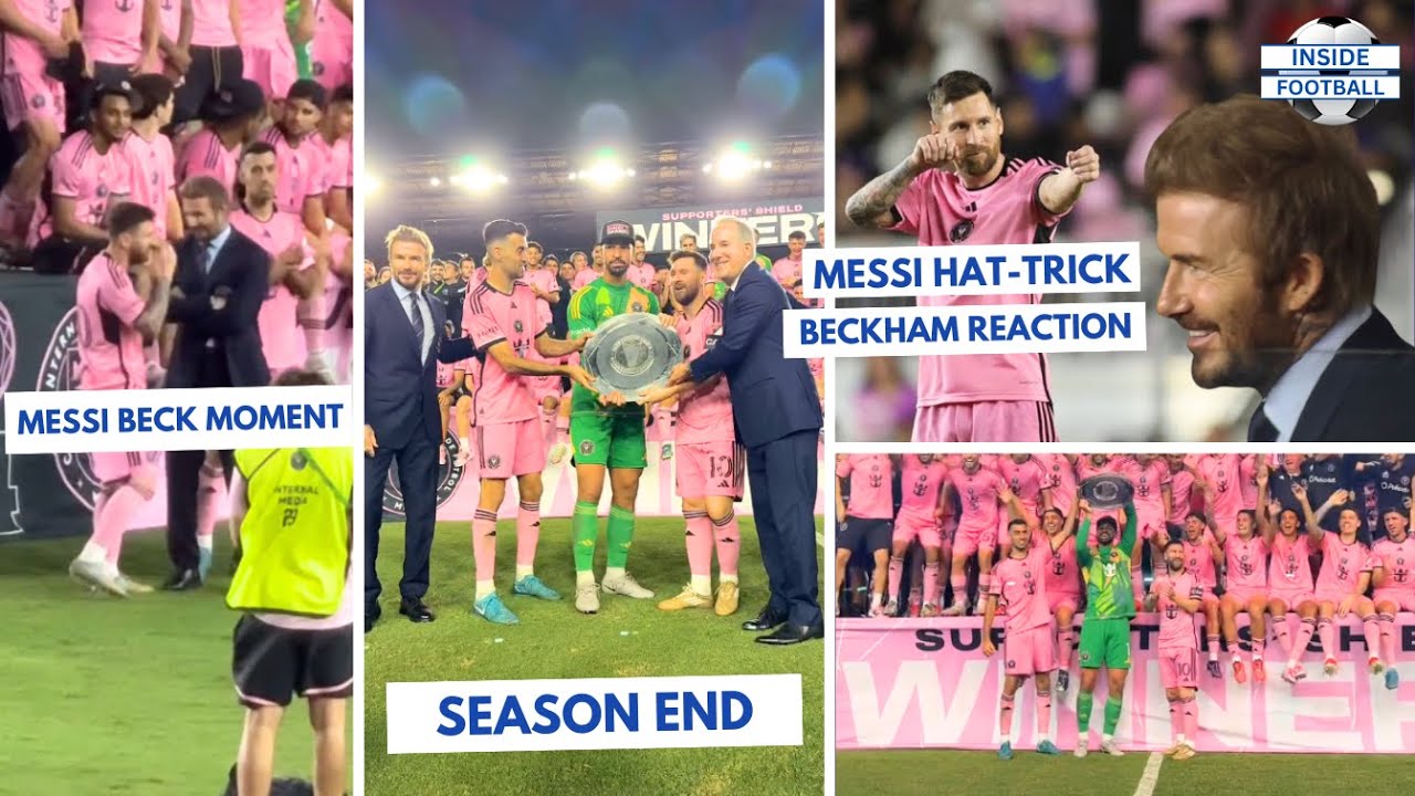 🤯Beckham Reaction to Messi Hat-trick vs New England | Season End Full Celebration!