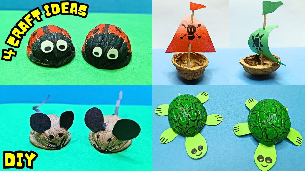 4 Amazing Walnut Craft Ideas in Just 5 minutes | Best Out of Waste 😲🔥